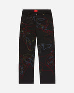 Chain Stitch Trade Route Work Pants Black