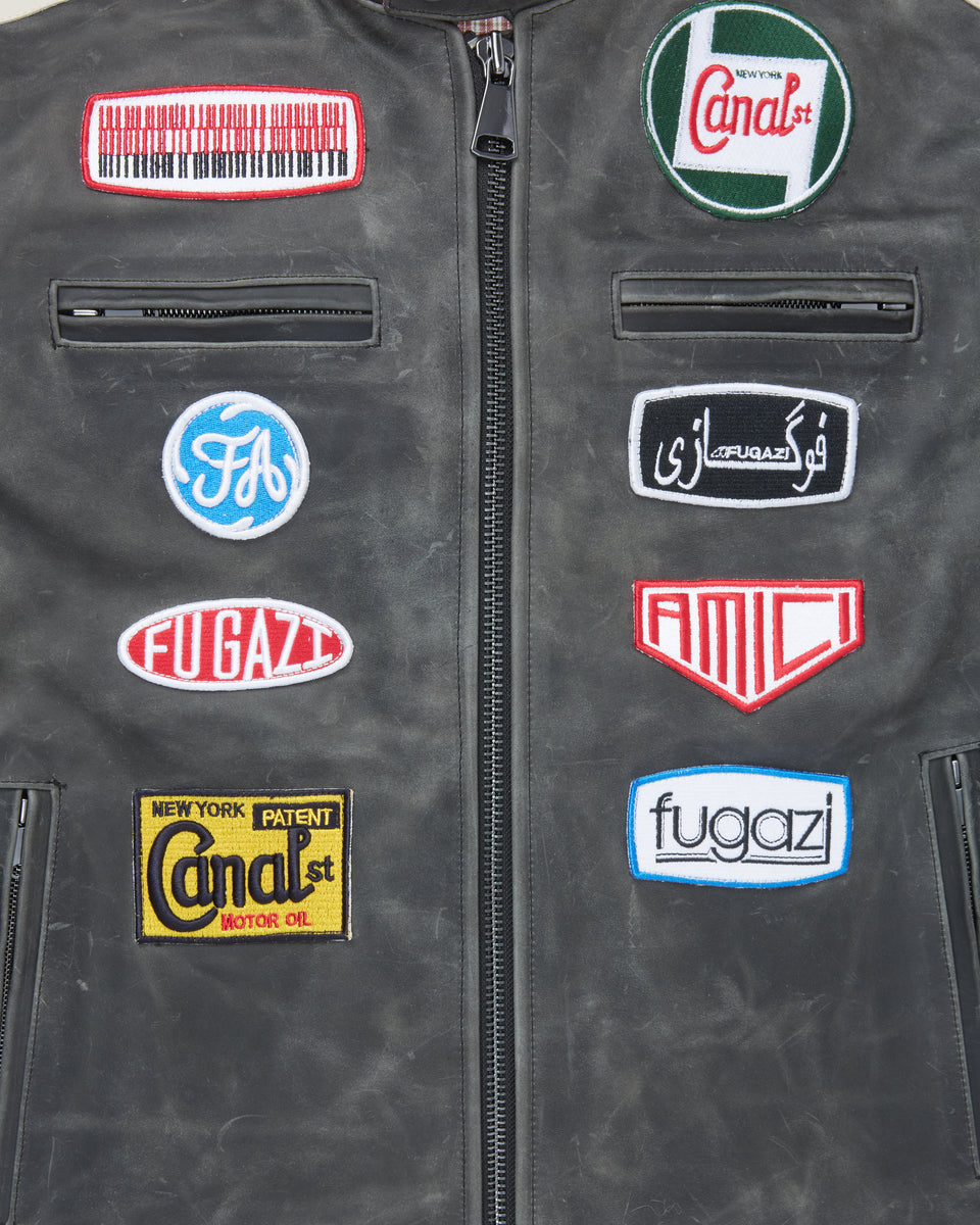 Leather Racing Jacket Black – FUGAZI®