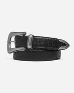 Thin Western Belt Ostrich Black