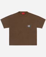 Chain Splatter Pocket Tee Brown