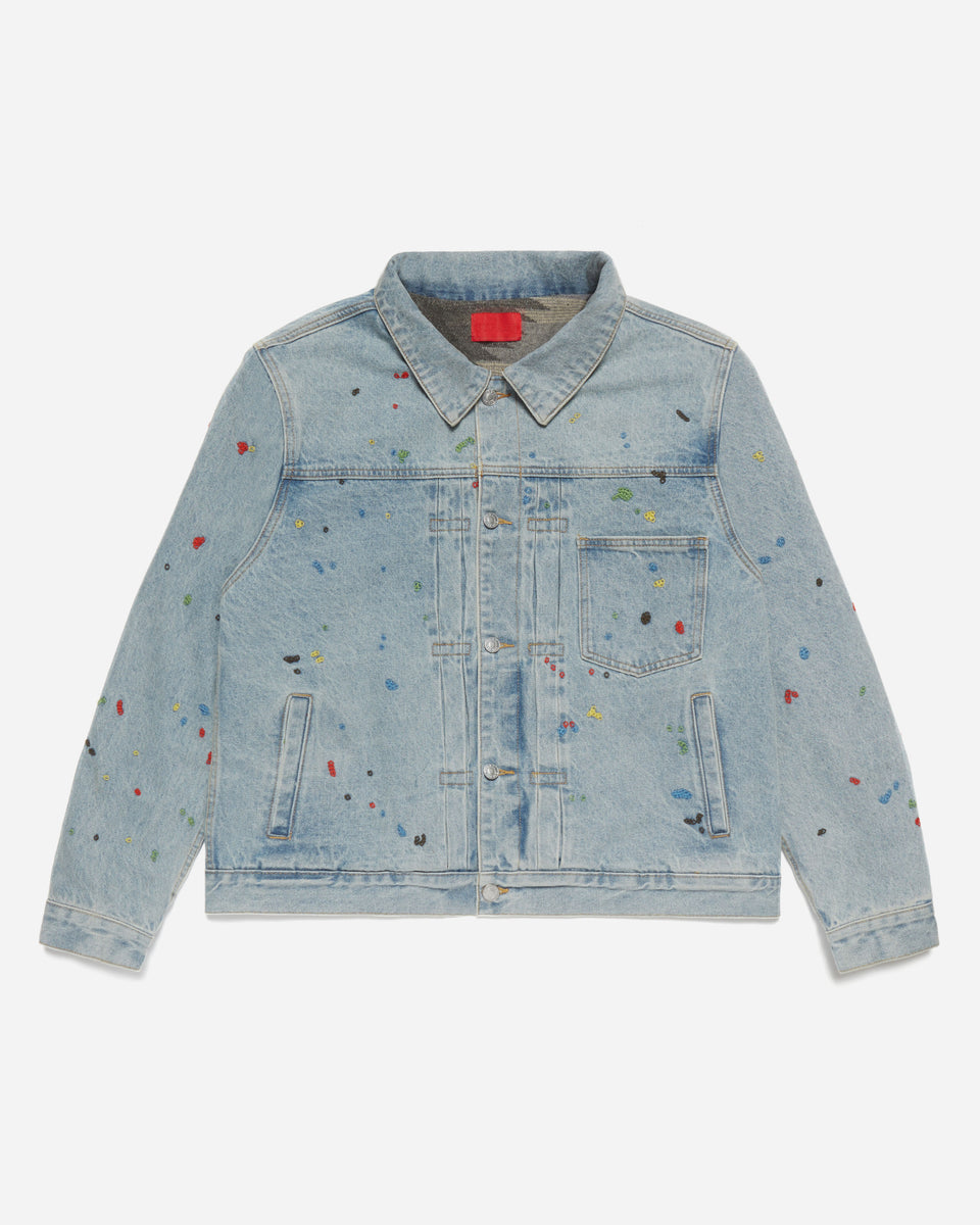 LightWashChainStitchDenimJacke