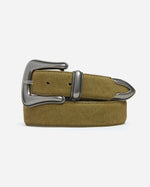 Thin Western Belt Olive Canvas