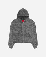 Washed Tiger Camo Zip Hoodie Grey