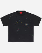 Chain Splatter Pocket Tee Washed Black