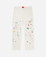 Chain Splatter Carpenter Pant White