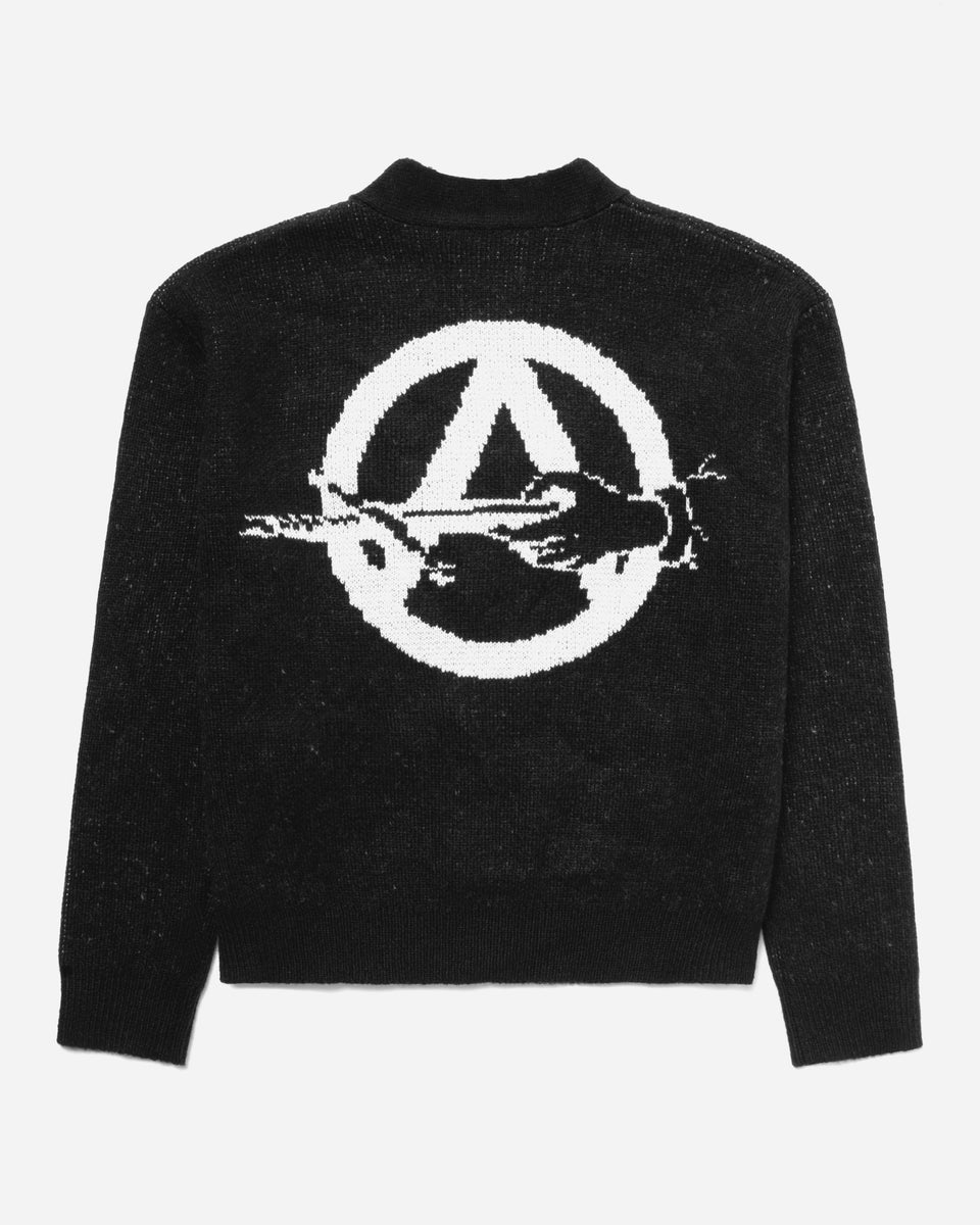 Monogram Knit Cardigan Black – FUGAZI®