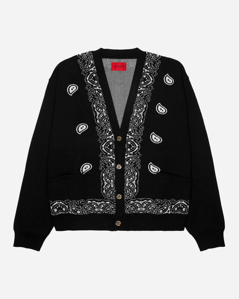 Paisley Knit Cardigan Black