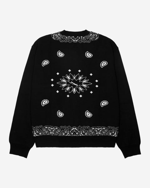 Paisley Knit Cardigan Black