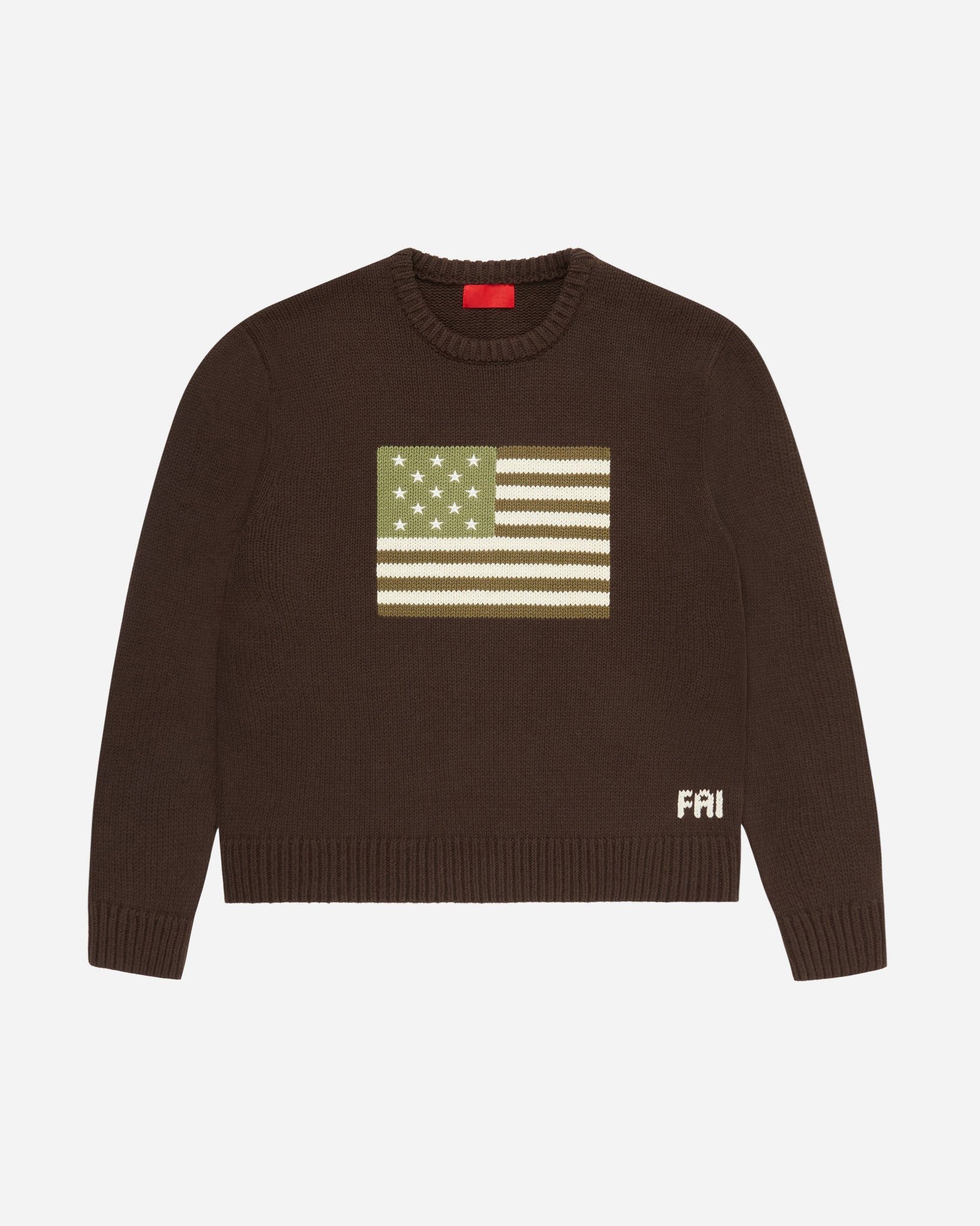 Big Green Flag Knit Sweater Oil