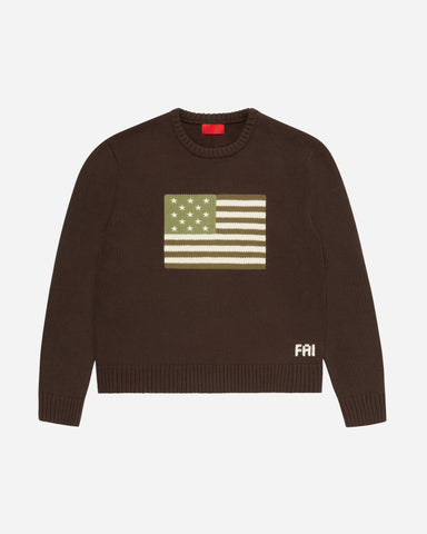 Big Green Flag Knit Sweater Oil