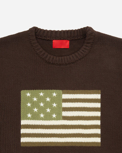 Big Green Flag Knit Sweater Oil