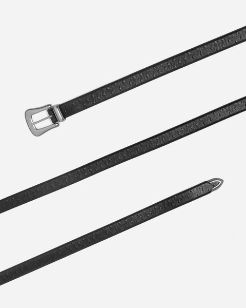 Thin Western Belt Ostrich Black
