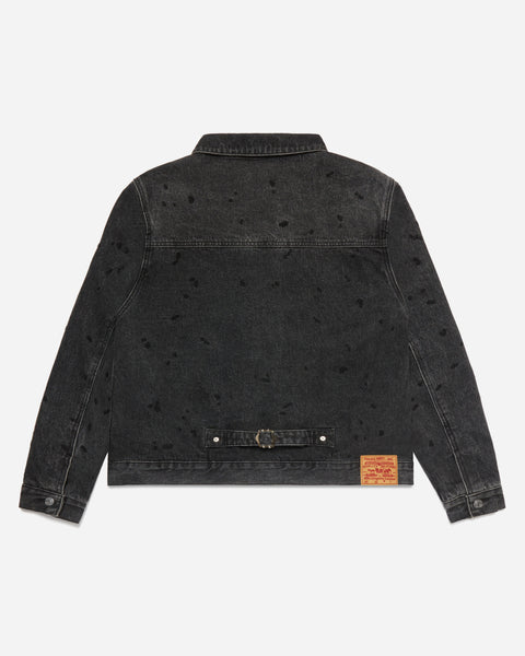 Chain Splatter Denim Jacket Blackout