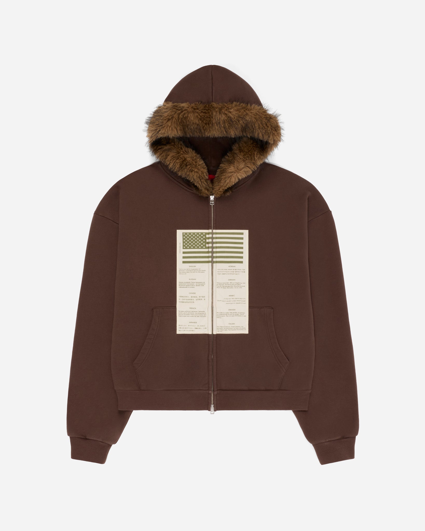 Blood Chit Hoodie Brown – FUGAZI®
