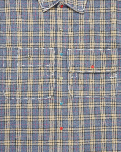 Stone Snap Flannel Blue