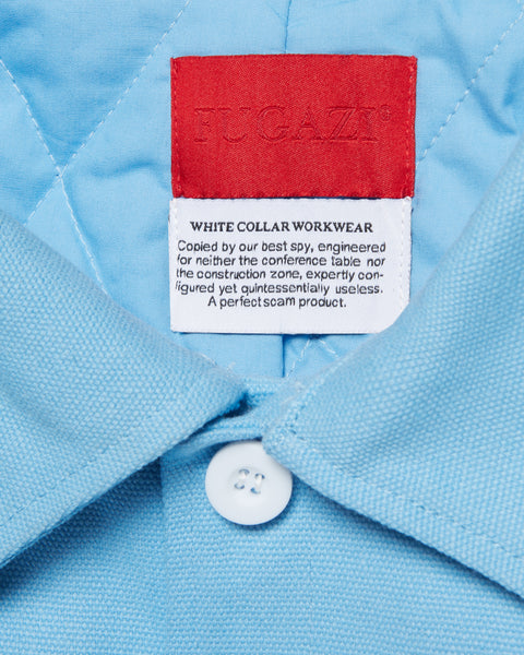 White Collar Work Jacket Blue