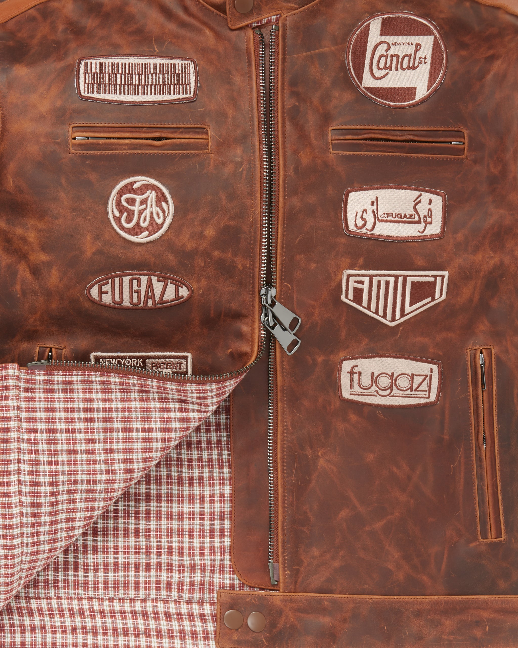 Leather Racing Jacket Brown – FUGAZI®
