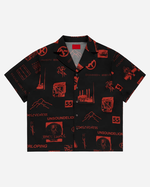 FUGAZI® Consumer Shirt Black – cotton camp collar button-up shirt