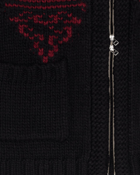 Medallion Zip Knit Black