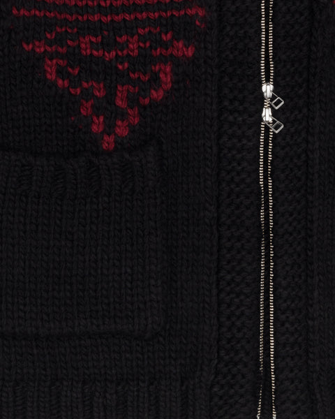 Medallion Zip Knit Black