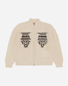 Medallion Zip Knit Cream