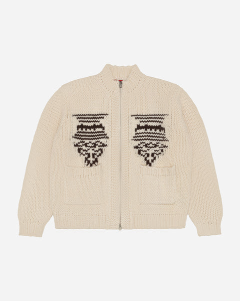 Medallion Zip Knit Cream