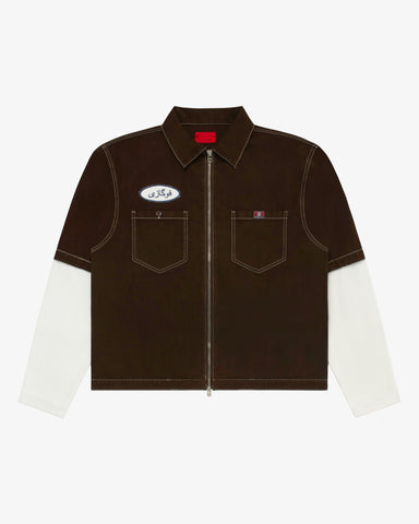 Layered Farsi Work Shirt Brown