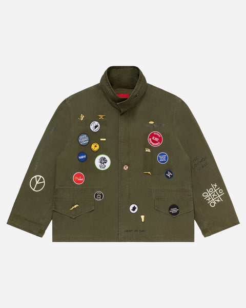 FUGAZI® F-55 Field Jacket Olive – midweight herringbone twill jacket