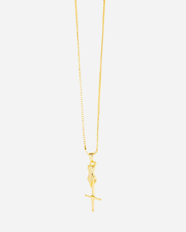 Hand & Dagger Necklace Gold