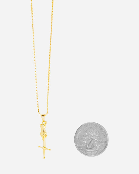 Hand & Dagger Necklace Gold