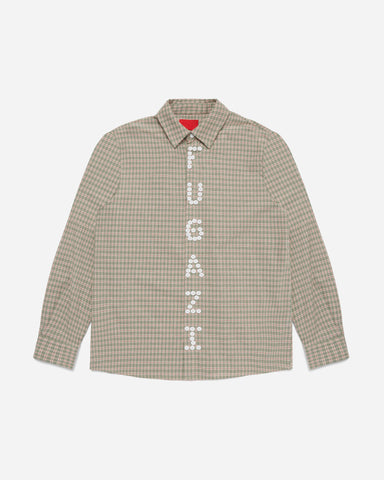 Letter Button Up Green Plaid