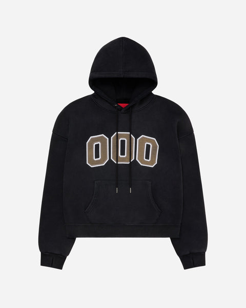 FUGAZI® HOOODIE Black – washed 14oz cotton fleece hoodie
