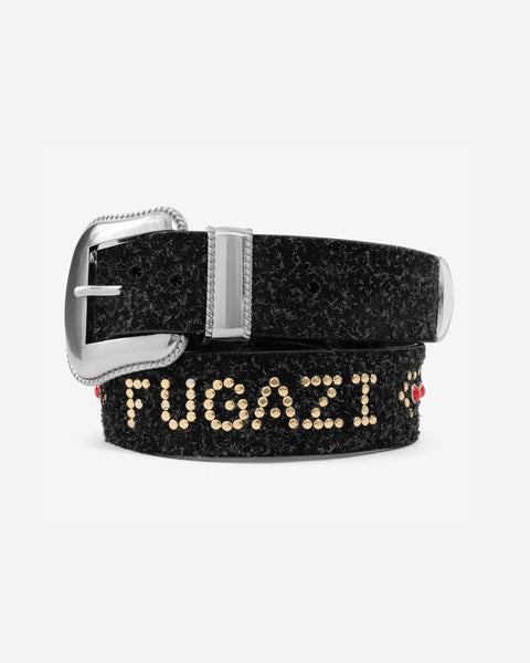 Western Belt Black Hairy Suede