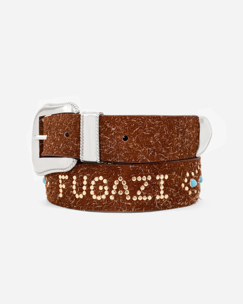 Western Belt Brown Hairy Suede