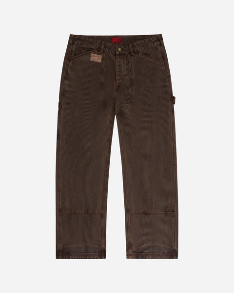 FUGAZI® Hickory Stripe 1940 Pant Brown – washed 15oz cotton work pants
