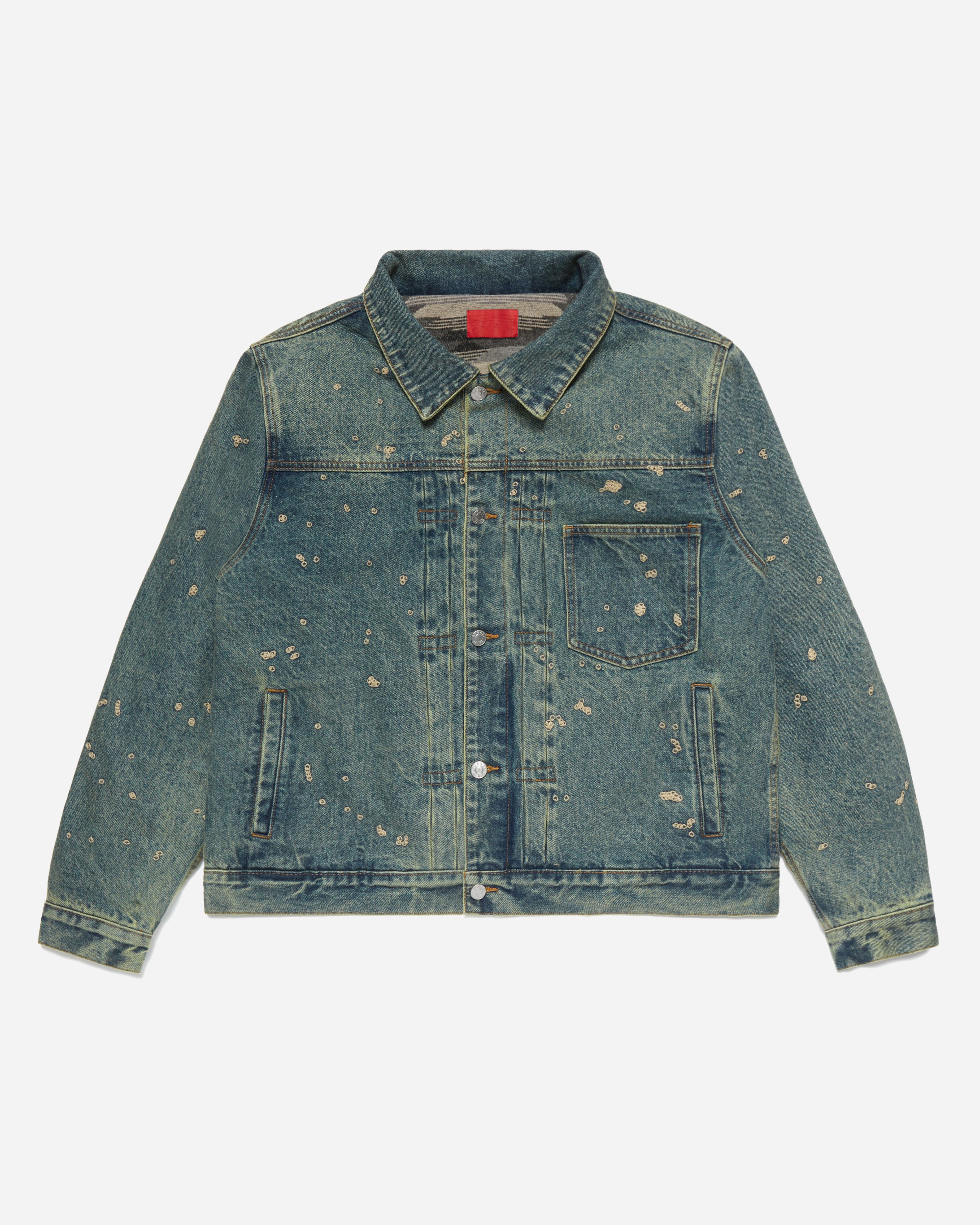 【personsoul】Graffiti Mud Wash Denim Jacket (数量限定） Graffiti Mud Wash Denim Jacket (only 60 pieces) - personsoul