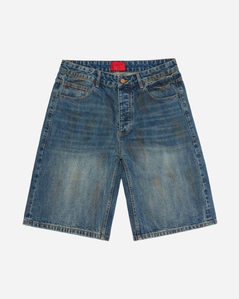 FUGAZI® Good Denim Shorts Mud Washed – washed 14.5oz cotton denim shorts