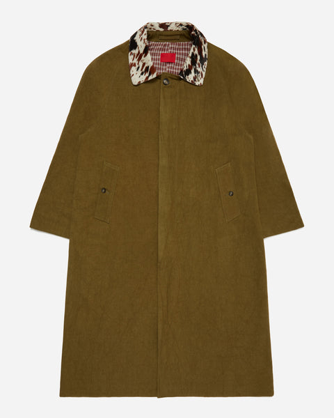 Pony Collar Balmacaan Coat Olive