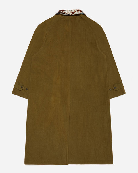 Pony Collar Balmacaan Coat Olive