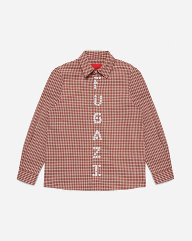 Letter Button Up Red Plaid