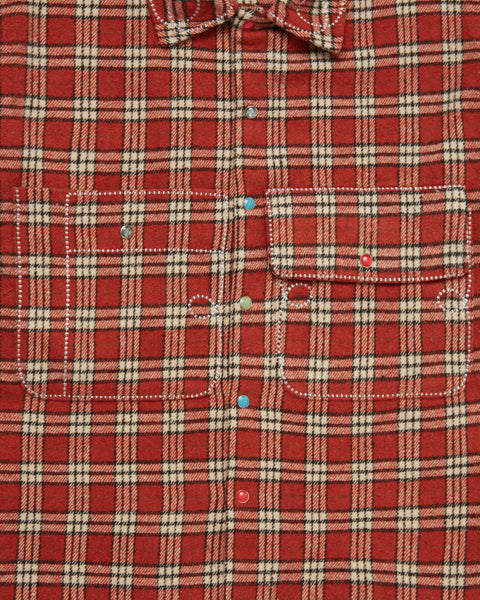 Stone Snap Flannel Red