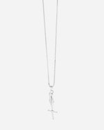 Hand & Dagger Necklace White Gold