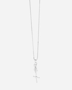Hand & Dagger Necklace White Gold