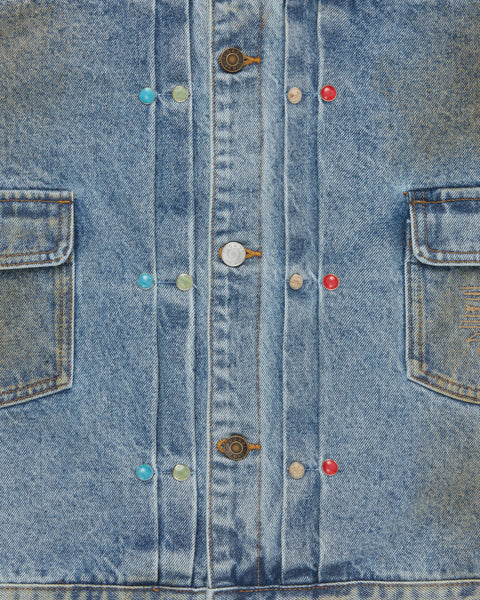 Stone Rivet Denim Jacket Mud Washed