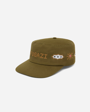 Studded Pillbox Hat Olive