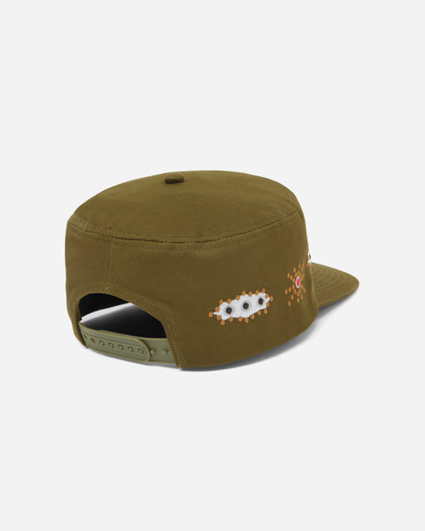 Studded Pillbox Hat Olive