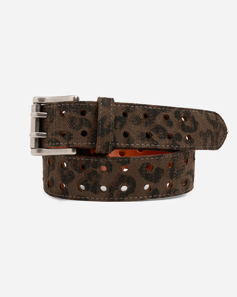 Textured Double Prong Belt Leopard