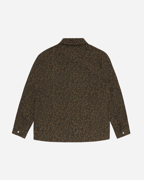 Textured Letter Button Up Leopard