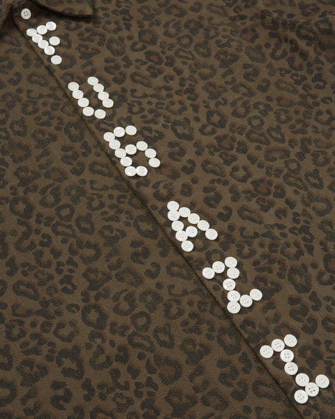 Textured Letter Button Up Leopard