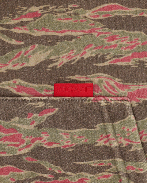 Washed Tiger Camo Zip Hoodie Olive